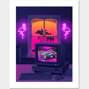 Sunset palms 90s Posters and Art